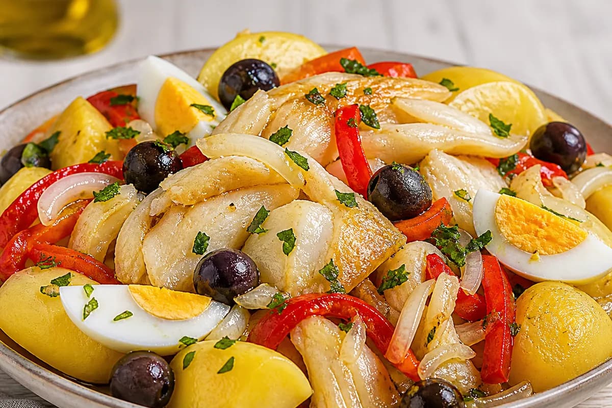 Foto ilustrativa da receita Bacalhau à Portuguesa