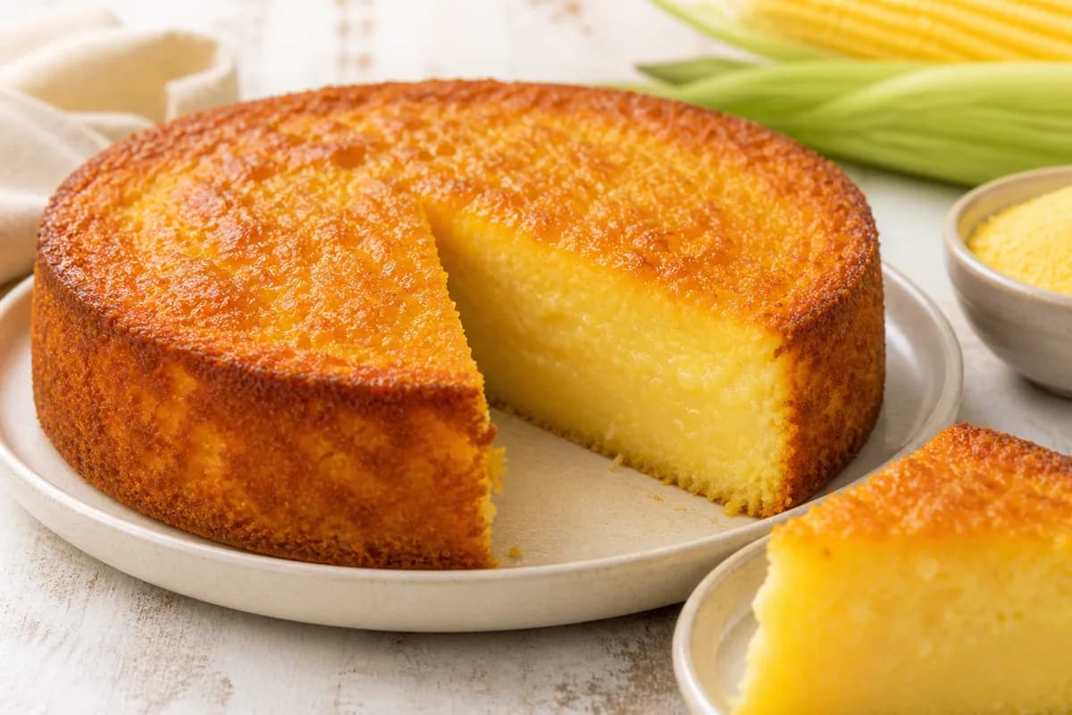 Foto ilustrativa da receita Bolo de Fubá Cremoso