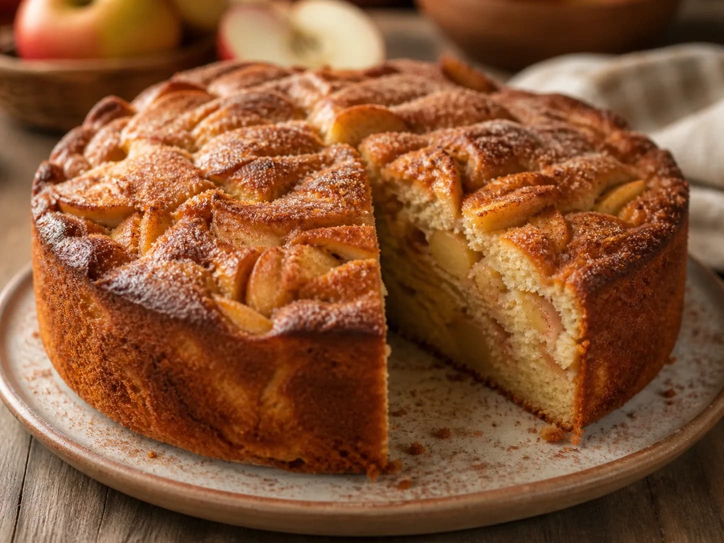 Foto ilustrativa da receita Bolo de Maçã com Canela