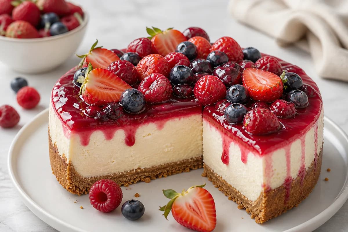 Foto ilustrativa da receita Cheesecake de Frutas Vermelhas