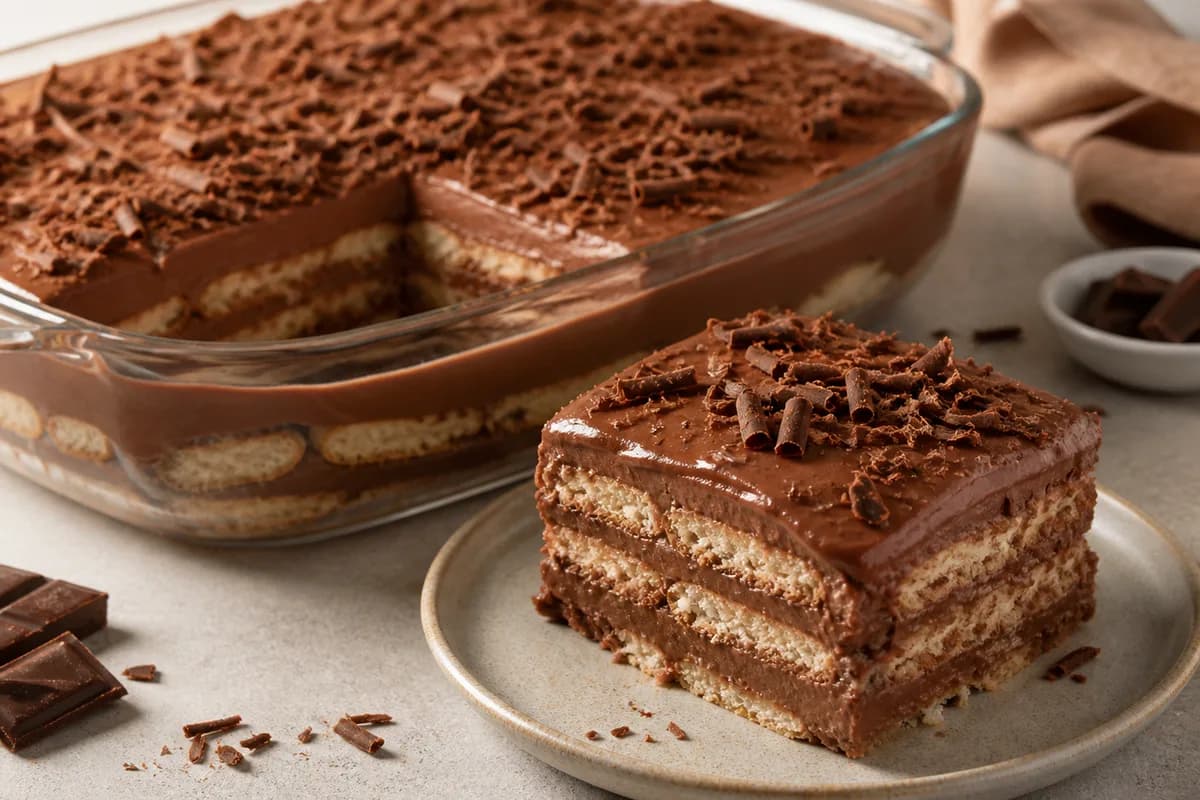 Foto ilustrativa da receita Pavê de Chocolate