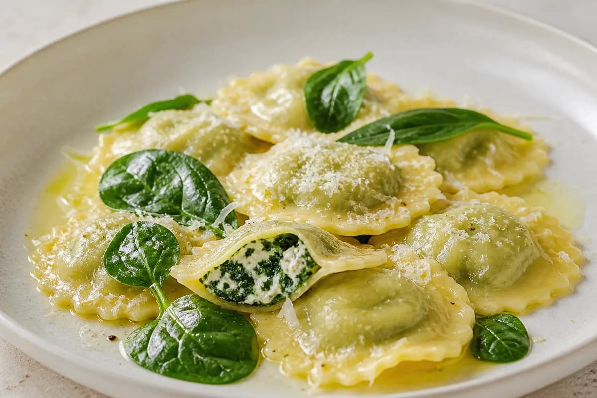 Foto ilustrativa da receita Ravioli de Ricota com Espinafre