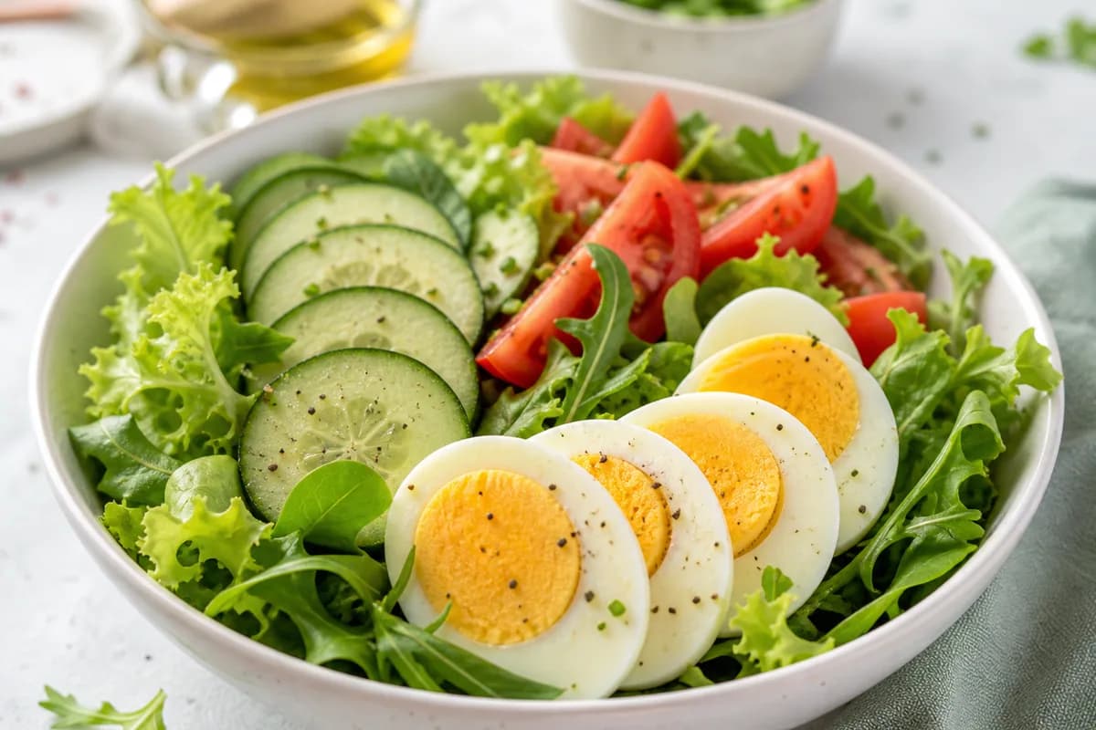 Foto ilustrativa da receita Salada Expressa com Ovo