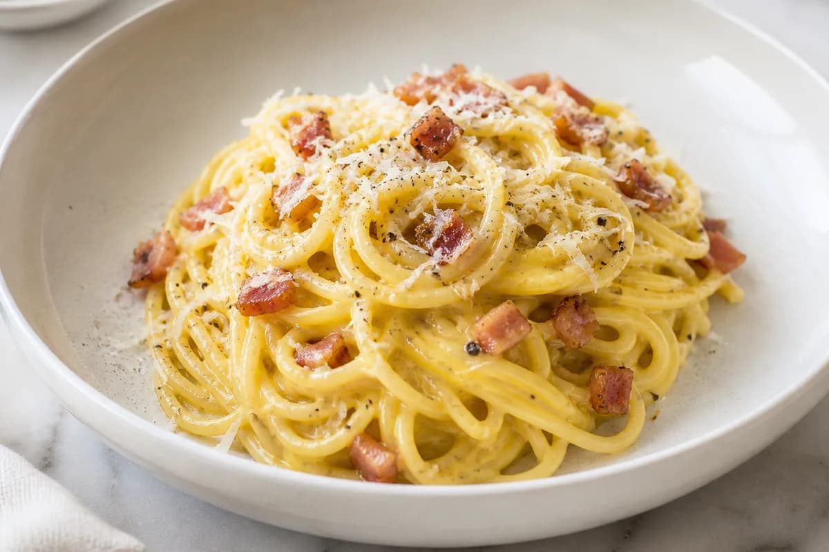 Foto ilustrativa da receita Espaguete Carbonara